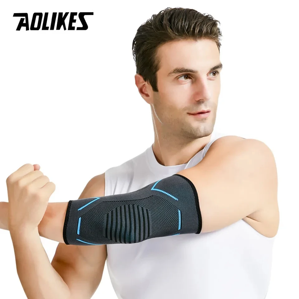 AOLIKES 1PCS New Elbow Compression Sleeve,Tennis Elbow Braces for Tendonitis and Tennis Elbow,Arm Supports golfer elbow support