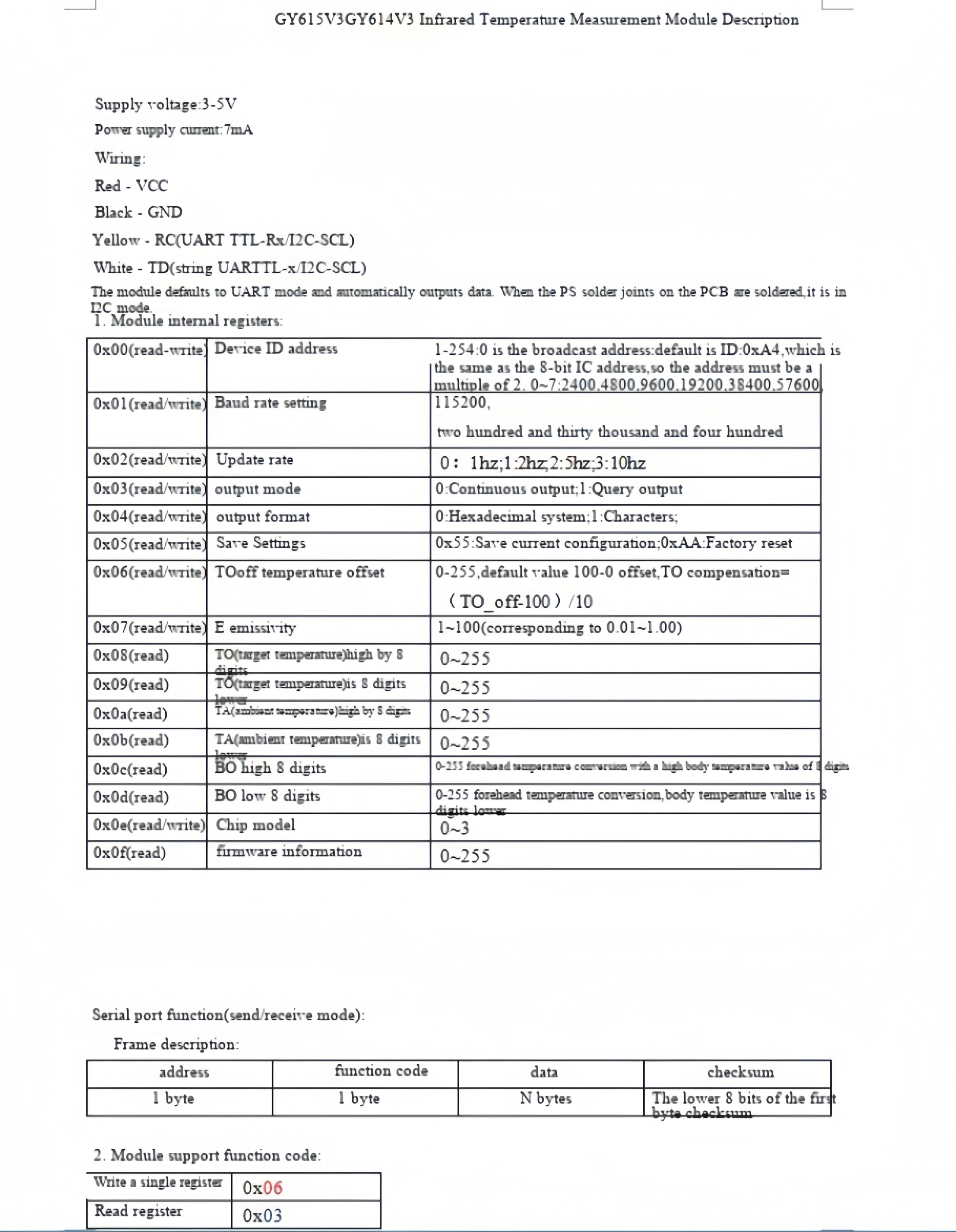 GY-614V3 615V3 Berührungsloses Thermometer Infrarot-Temperatursensor Serieller Anschluss MLX90614 Modul – Detail 3