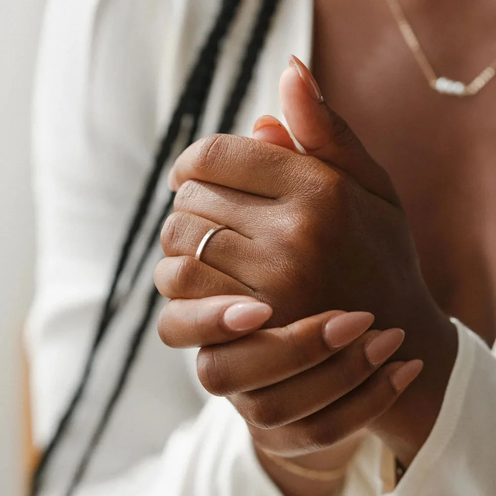 COOLTIME Personalisierter individueller Ring für Frauen, Edelstahl, goldfarben, mit Gravur, Namensringe, Jahrestag, Schmuck, Geschenk, Paar, Mutter – Detail 7