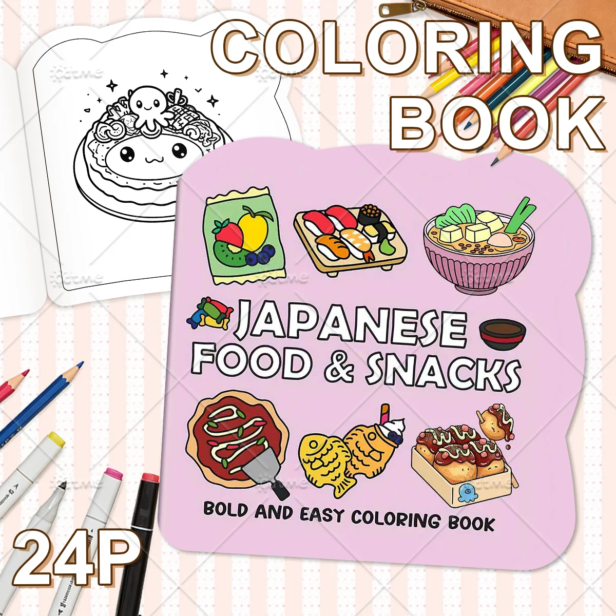 JAPANESE FOOD & SNACKS Irregul - Food And Snacks Coloring Book recension och pris