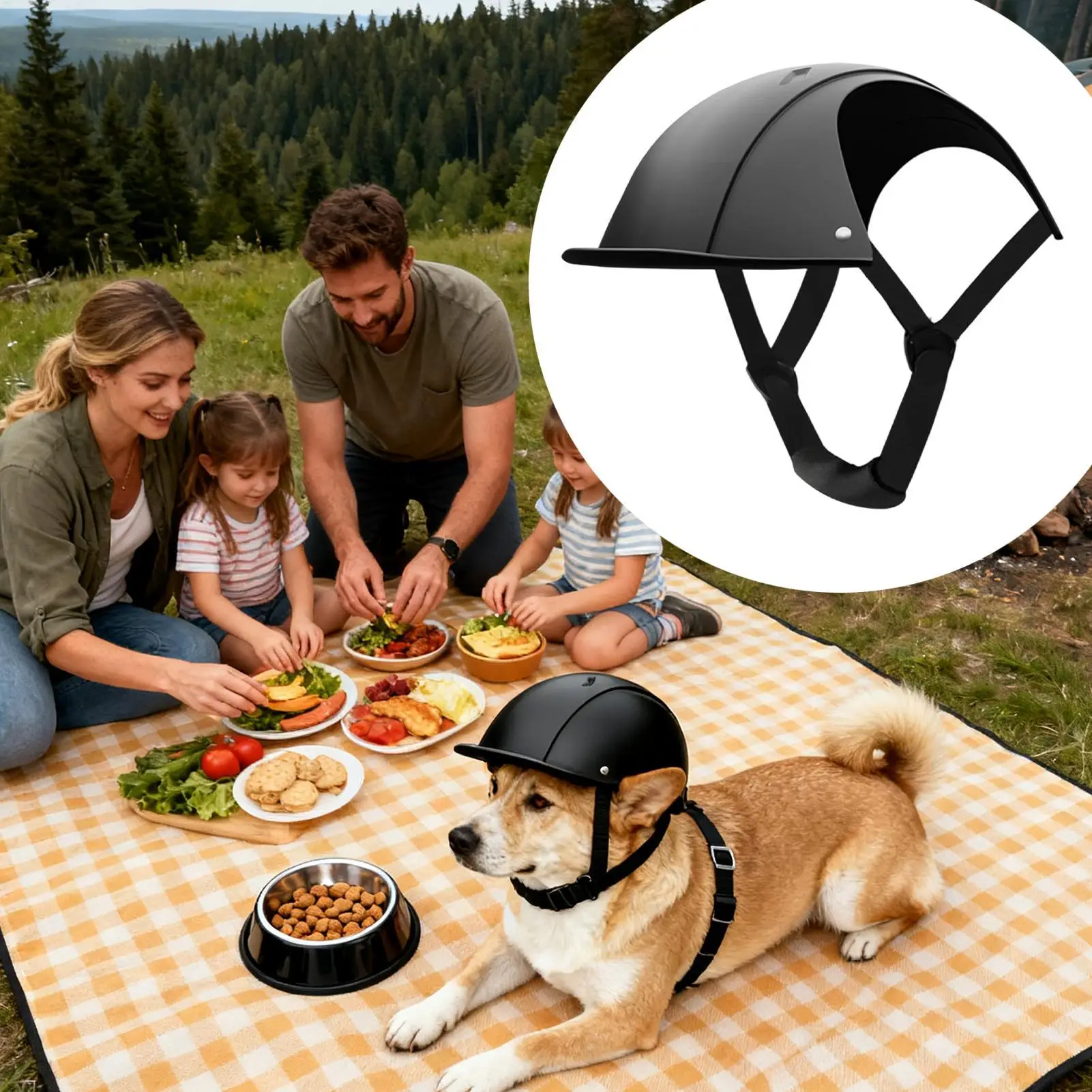 Dog Safety Helmet UV Blocking Adjustable Headgear Outdoor Dog Sun Protection Headgear For Outdoor Holiday Party Costume