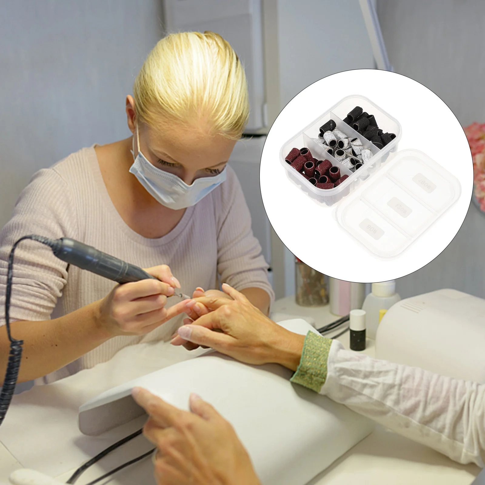 

75Pcs Manicure Grinding Ring Kit High-Quality Sanding Heads for Nail Polish Removal Dead Skin Cleaning Professional Salon Home