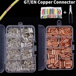 100Pcs Copper Connecting GT Crimp Terminals Pipe Wire Joint Small Terminal Cable Lug Tube EN Wire Connector Assortment Kit