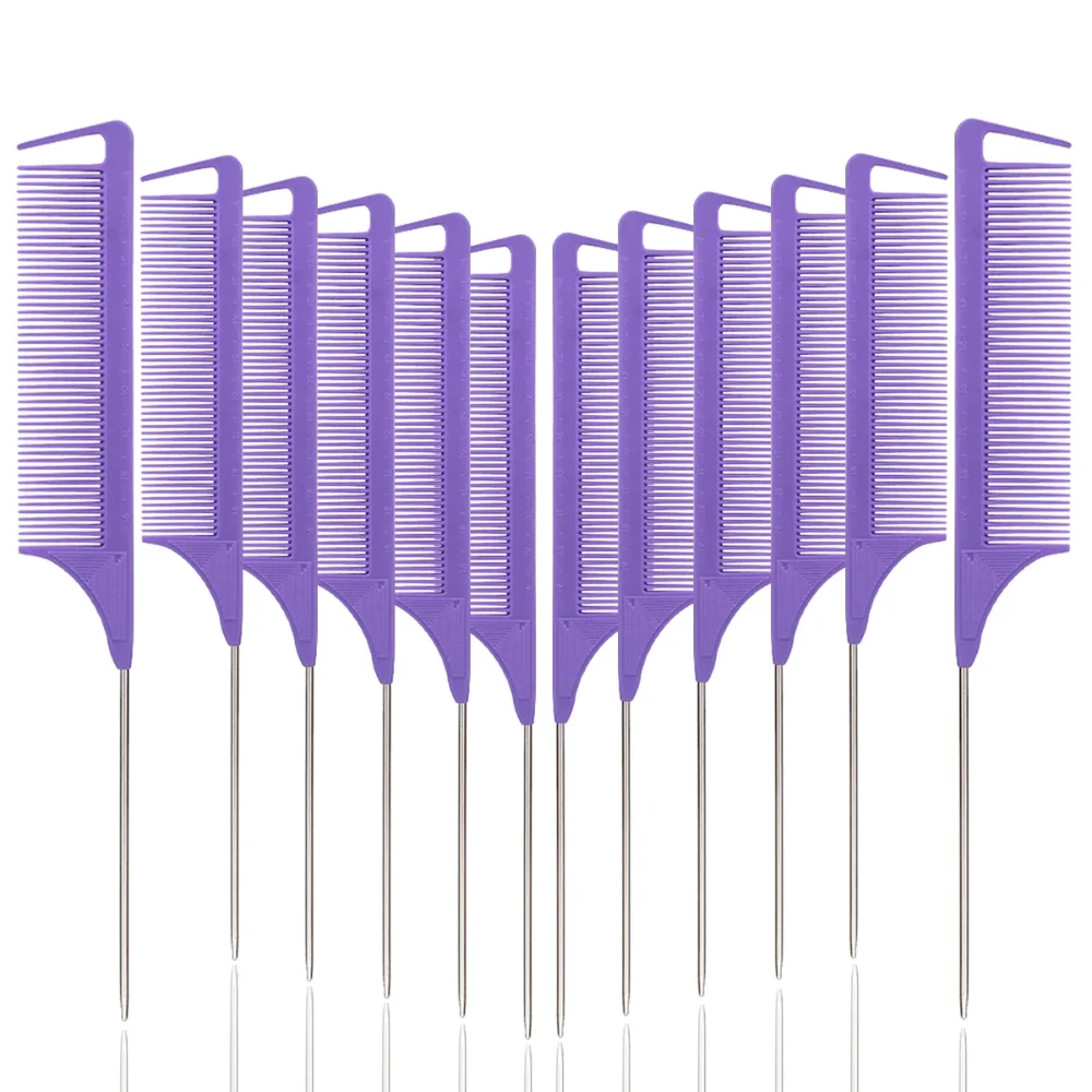 12 Stück spitzer Schwanzkamm Dressing Styling Kamm Haarfärbemittel hitzebeständiger Schwanzkamm Friseursalon Heimwerkzeuge speziell für Echthaarperücken – Detail 6