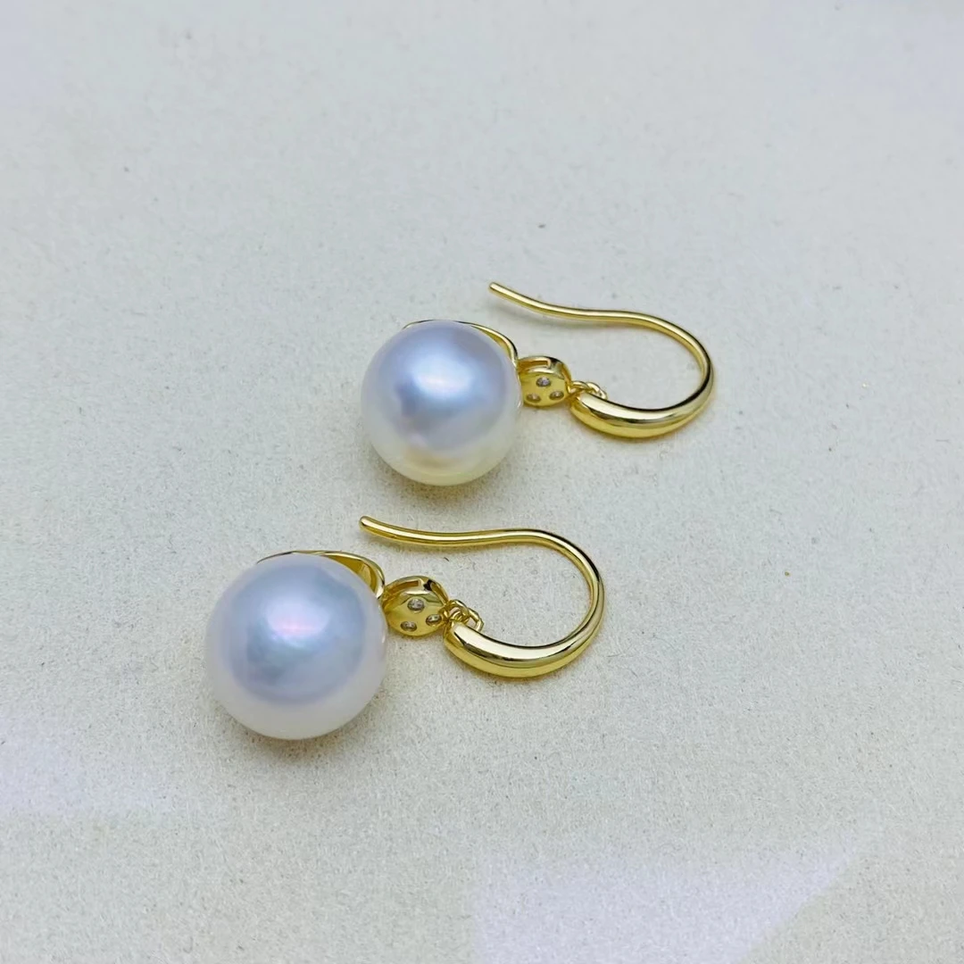 Wholesale 925 Sterling Silver Earrings Mount Findings Settings Base Mounting Parts Accessory for 11-12mm Pearls