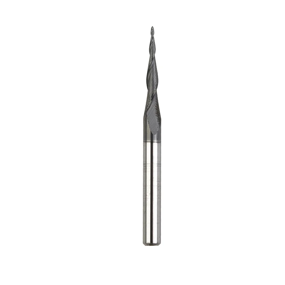 Tungsten Carbide End Mill With Plastic Box Cast steel Cutter Equipment Metalworking R0.25-D1/8-TiAlN Practical