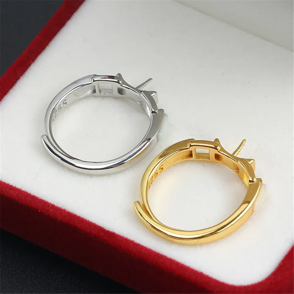Solid S925 Sterling Silver Pearl Ring Settings Findings & Accessories  for Jewelry Making Bulk Wholesale Craft Supplies No Pearl