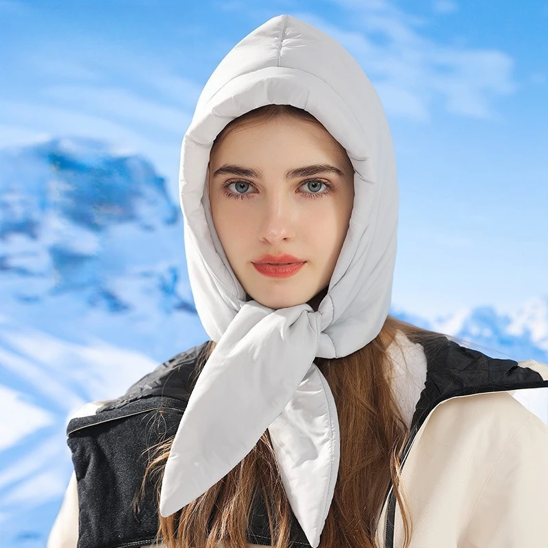 

Зимняя шапка для женщин, теплая защита ушей, маленький ветрозащитный платок для повязки на голову, холодная шапка, сладкий и крутой стиль