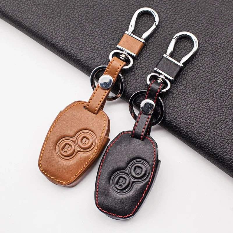 Carrying Soft Leather Car Key Case Cover For Renault DACIA Sandero Captur Twingo Megane Scenic Kangoo Modus 2 Buttons