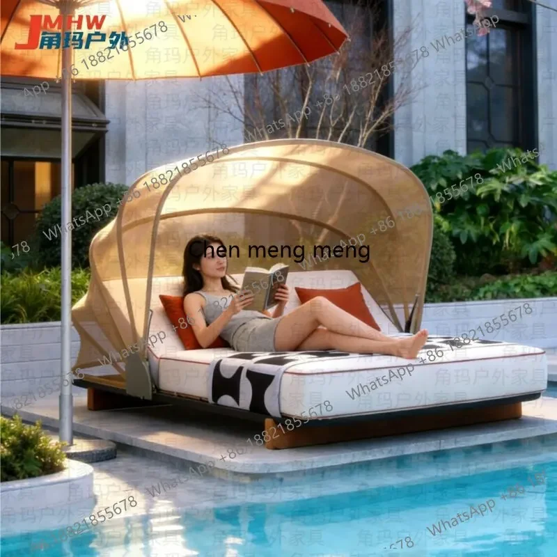 z183 Outdoor Bed Double Courtyard Villa Bird's Nest Sofa Outdoor Pool Large Bed with Shade