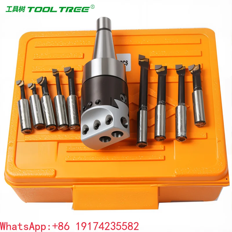 F1-12mm 50mm Diameter Precision Boring Head NT30 NT40 Shanks with Milling Machine Boring Bar Set 12pcs 7/16-20UNF Thread