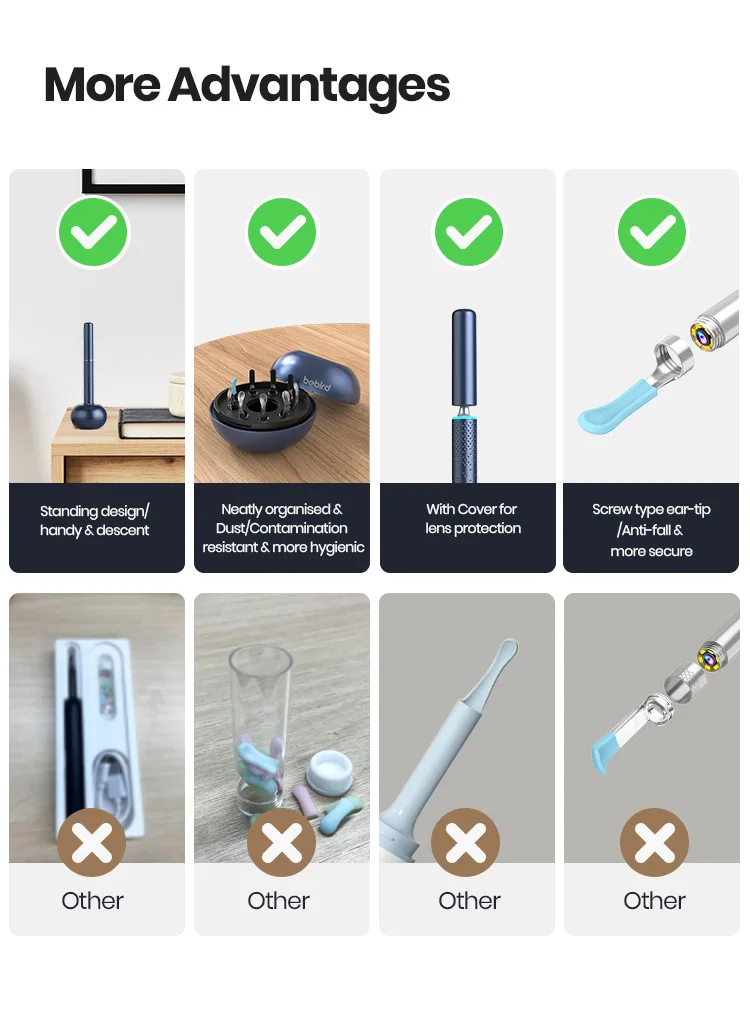 Bebird M9 Pro Smart Visual Ear Wax Remover With Camera, Endoscope_voghion.com