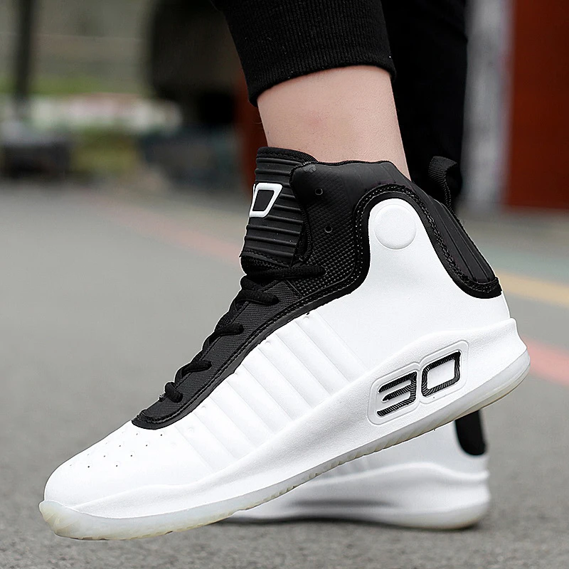 Men\'s actual combat casual breathable wear-resistant basketball shoes cushioned rebound non-slip large size female sports shoes