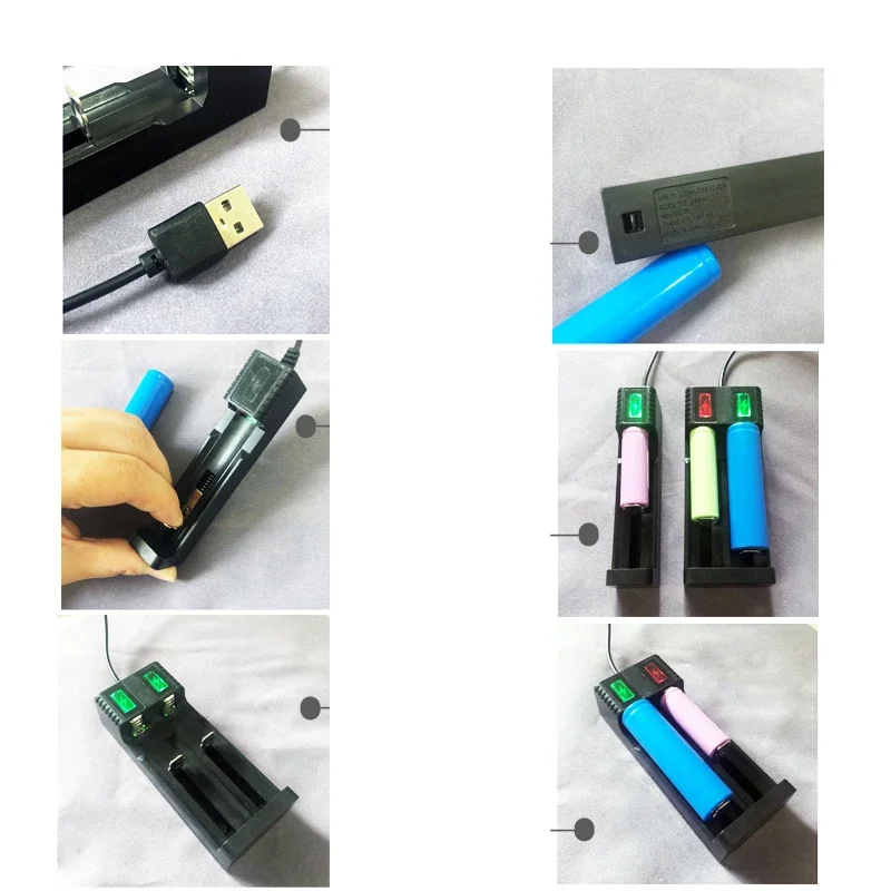 Đa Năng 1/2 Khe Cắm 18650 Pin Sạc USB Thông Minh Chargering Cho Pin Sạc Li-ion 18650 26650 14500