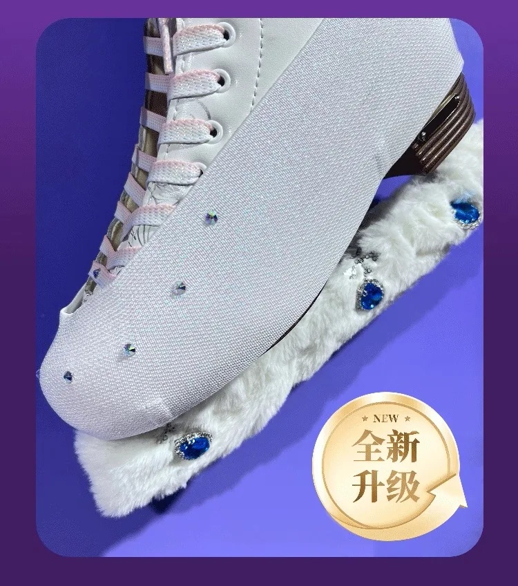 Figure Skating Shoe Protective Cover with Buckle Anti Scratch White Skating Shoe Anti Wear Cover Colorful White