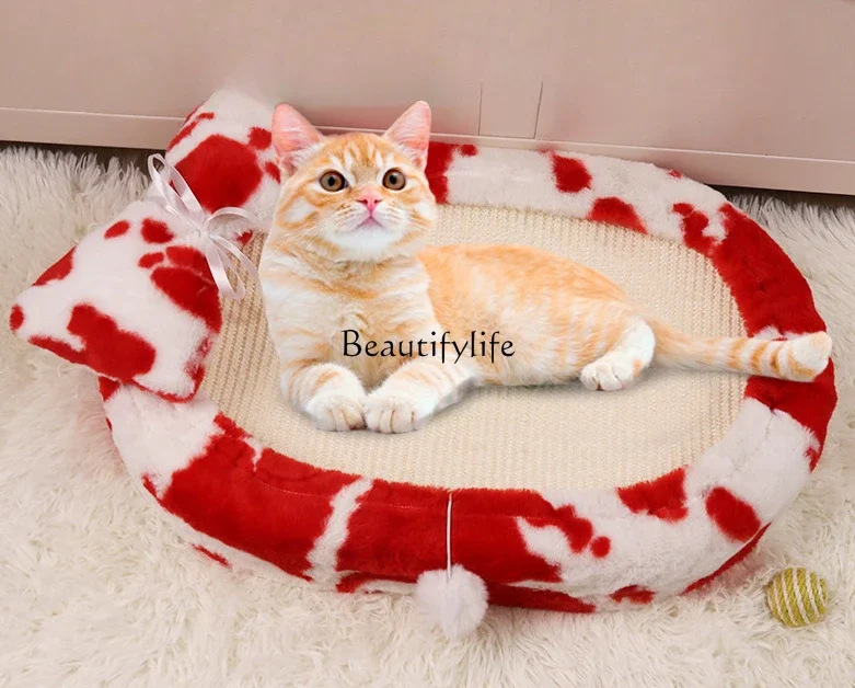

Y Sisal Cat Scratch Board Cat Nest Integrated Wear-Resistant and Not Easy to Drop Chips Four Seasons Universal