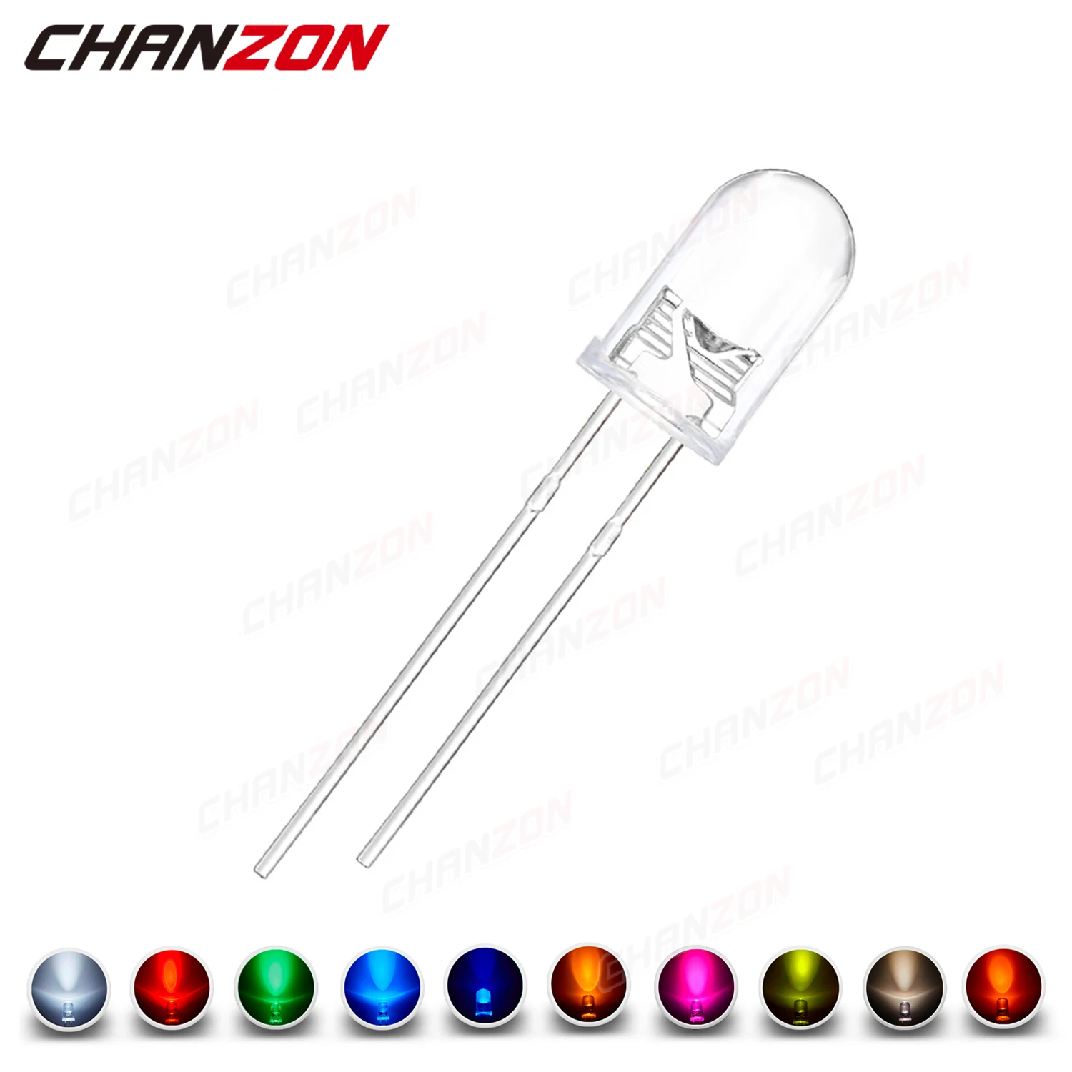 100 pièces 5mm Diode LED Ultra lumineuse blanc chaud rouge vert bleu UV violet jaune Orange rose multicolore 2V 3V émettant Assortedt ensemble