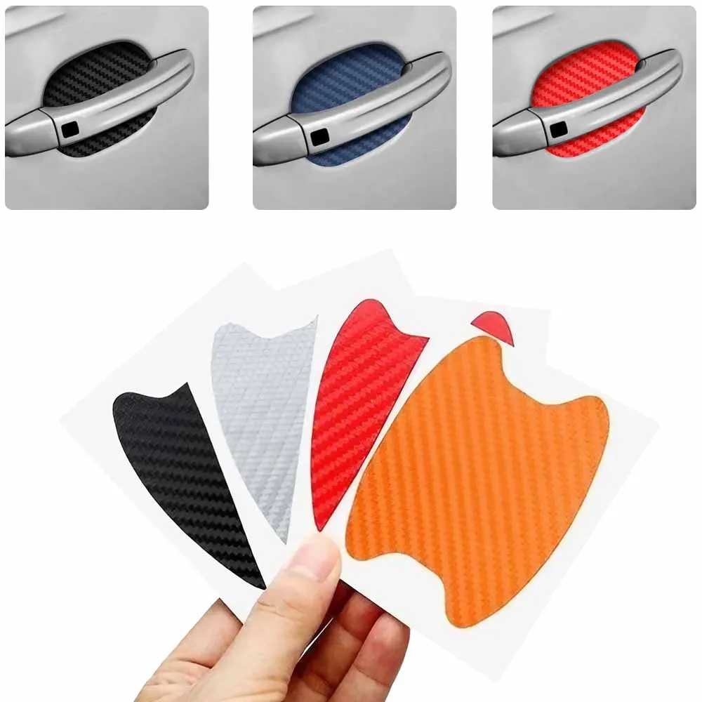 Universal Carbon Fiber Car Door Handle Protector, Vinyl Anti-Scratch Protective Film for Car Handles