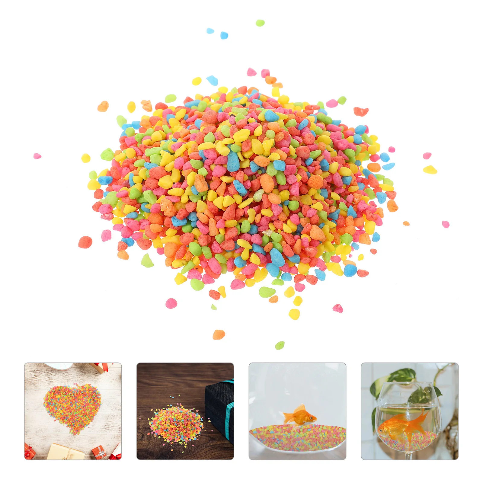 

2Packs Bright Tank Stones Aquarium Gravels Decorative Pebbles Landscape Rocks Aquarium Decoration Fish Tank Stones