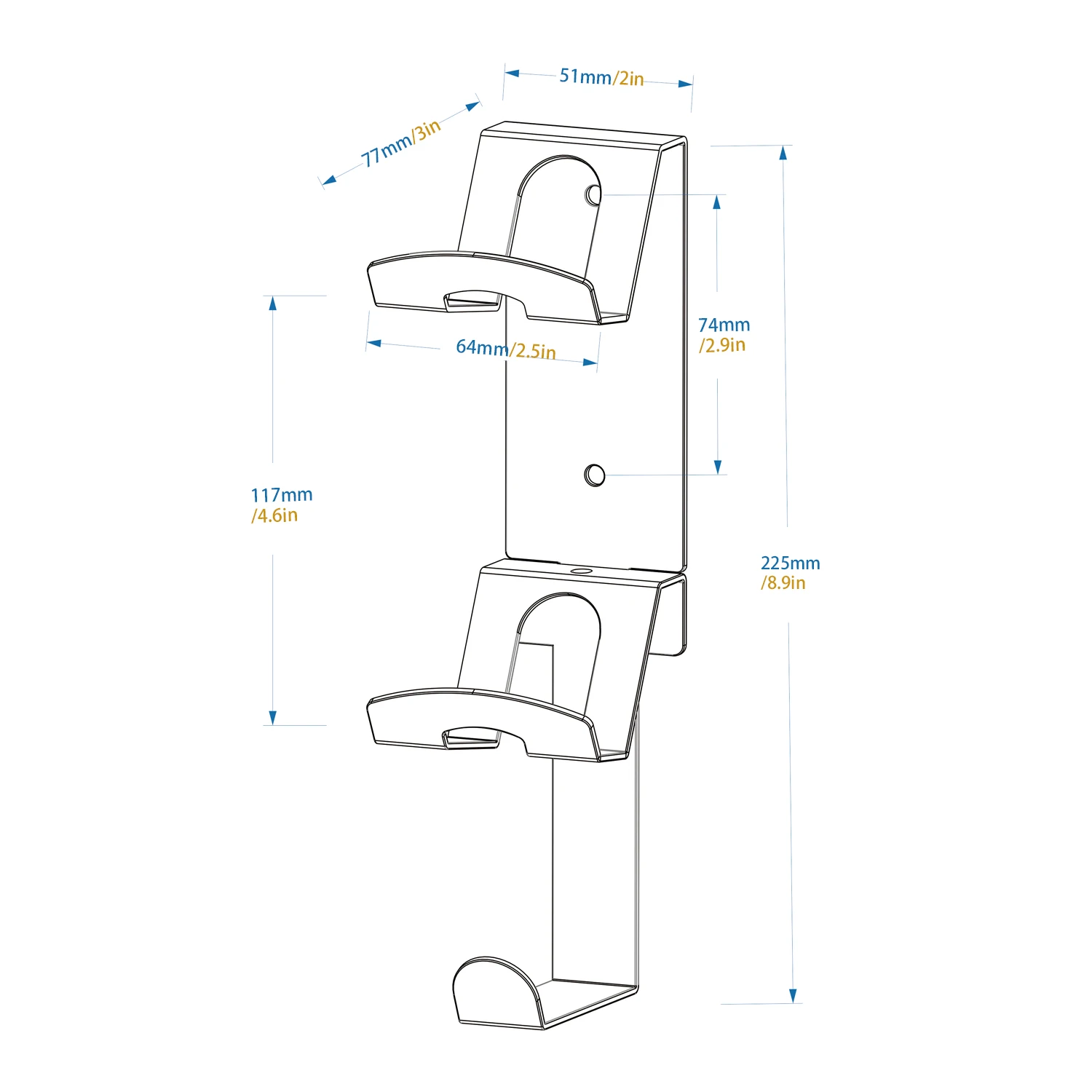 Monzlteck Dual Gamepad Controller & Headphone Hanger Holder Wall Mount,Compatible with PS5/PS4/XBOX Controller and Headset