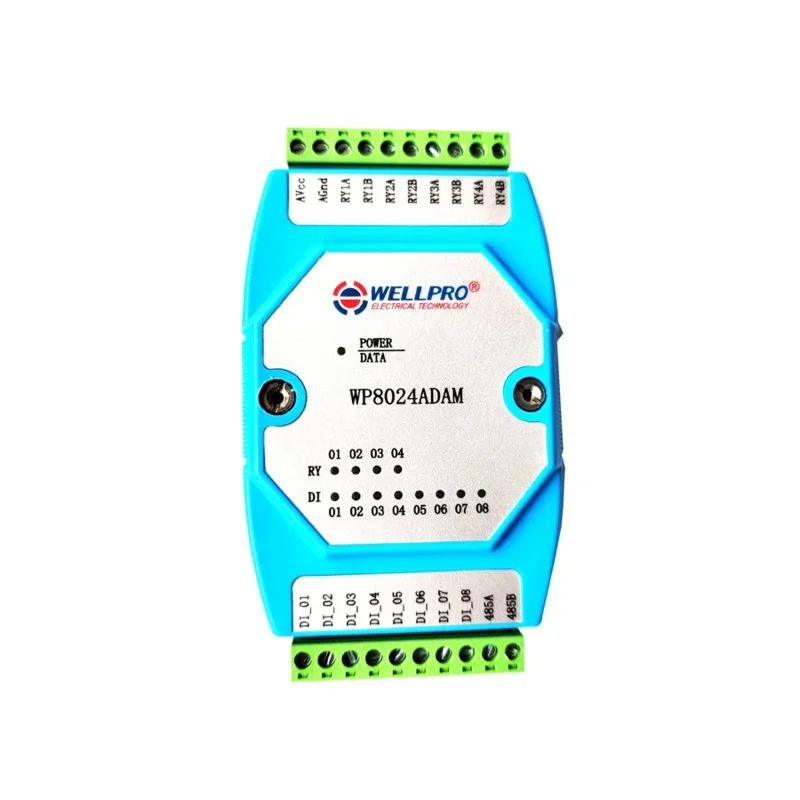 

WP8024ADAM 8DI 4RO 8ch Digital input 4ch Relay output modules Optocoupler isolated RS485 MODBUS RTU communications