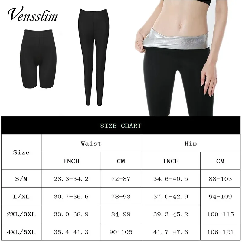 Vensslim Sweat Sauna Pants Body Shaper Weight Loss Slimming Shapewear Women Waist Trainer Tummy Hot Thermo Sweat Leggings Gym