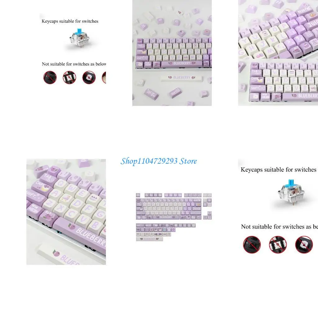 

Y2GD Blueberry Keycaps XDA Keycap For 61 104 109 Layout Mechanical Caps