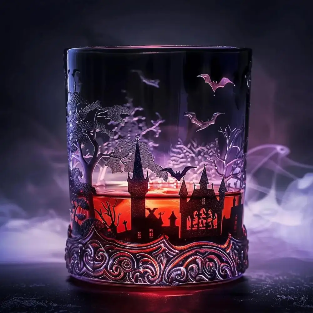 Whiskey Bottle Whiskey Container for Vampire Whiskey Decanter with Bat Castle Design Magic Potion Style Liquor for Bourbon