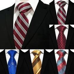 EASTEPIC 8 cm Red Jacquard Ties for Men Men's Necktie Quality Accessory Geometric Design Stripe Check Flower Leaf Wedding Party