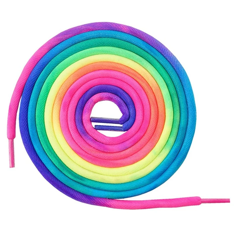 2 sztuk Rainbow sznurowadła okrągłe sznurowadła do butów kolorowe sznurowadła buty trampki Shoelace 120CM 140CM Shoestrings