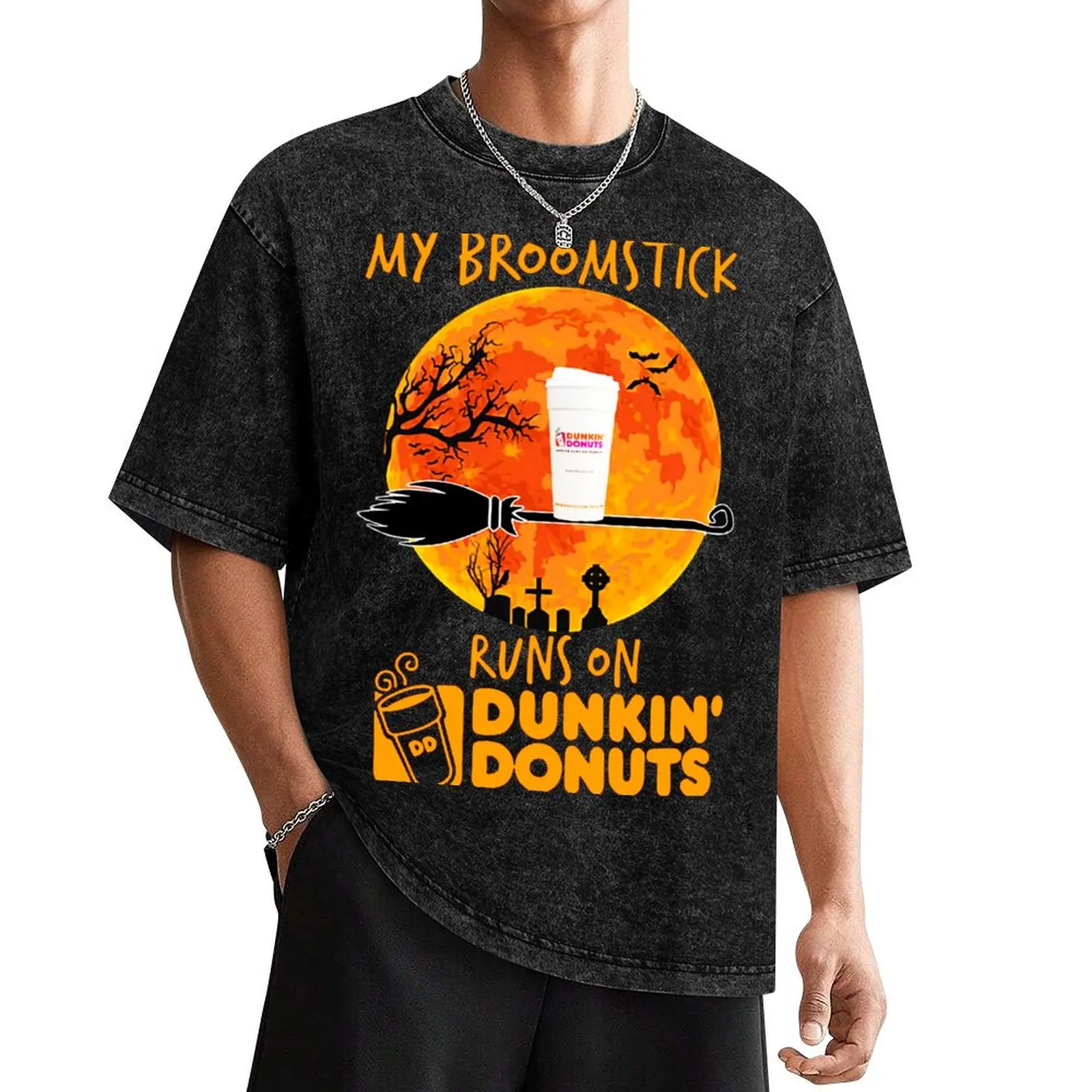 My Broomstick Runs On Dunkin amp rsquo Donuts Gift For Men and Women, Gift Halloween Day, Thanksgiving, Christmas Day T-Shirt