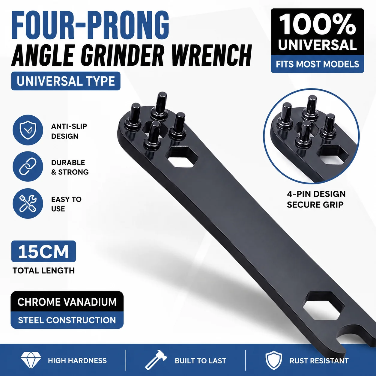 Universal Angle Grinder Wrench Pin Wrench 10 13 14 17mm Open Hub Wrench Road Bike Wheel Pedal Repair Tool