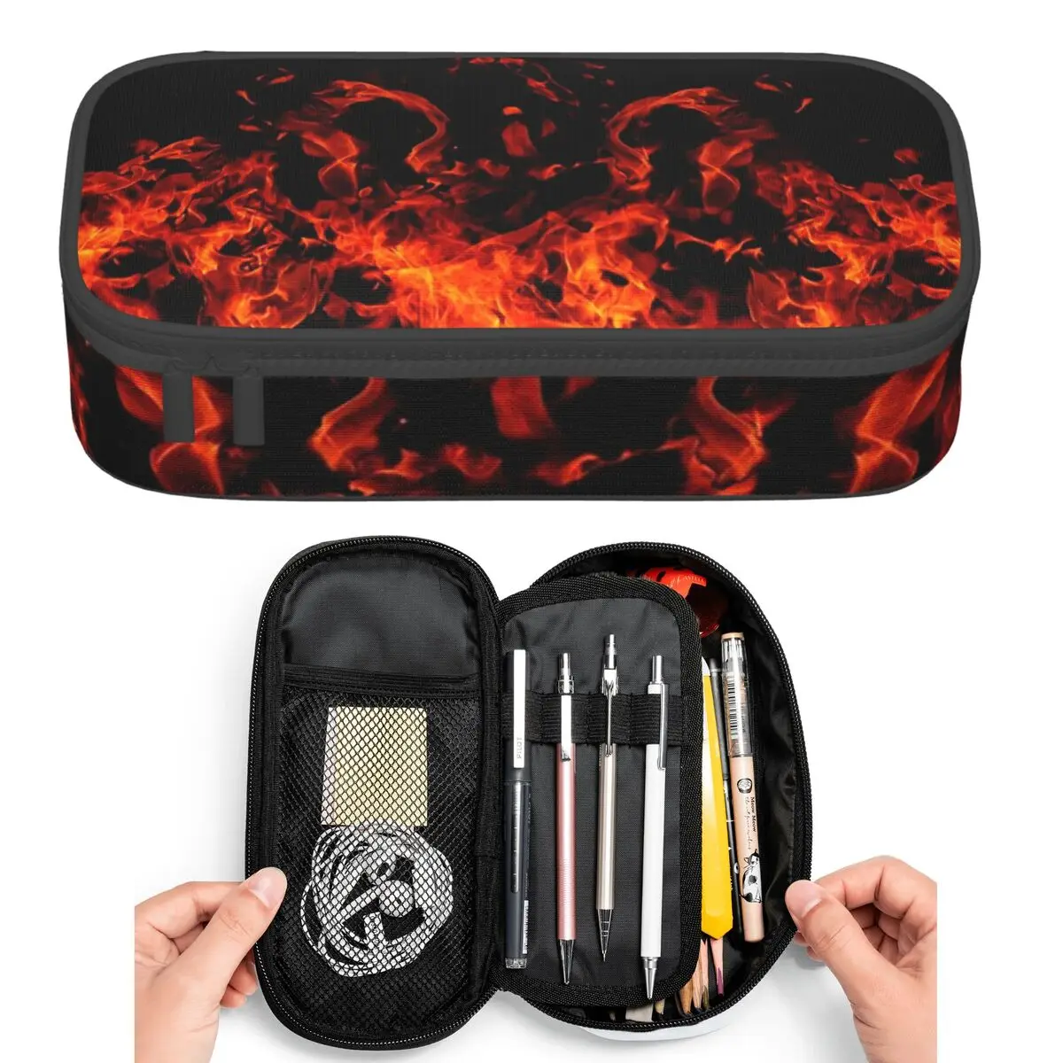 

Flame Patterns Of Fury Pencil Cases for Students Pen Box Pencil Bag Large Capacity Pencil Pouch Pen Holder
