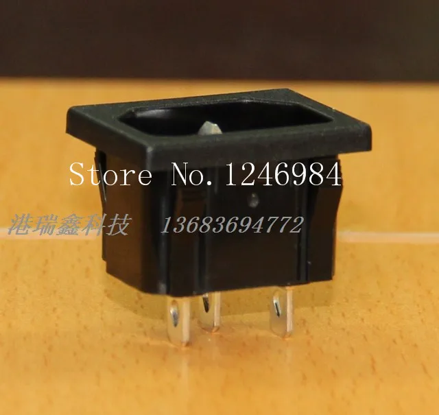 

[SA]WINFOONG AC AC outlet black triangle card three -pin power connector socket with the original SS-120 Certification--100PCS