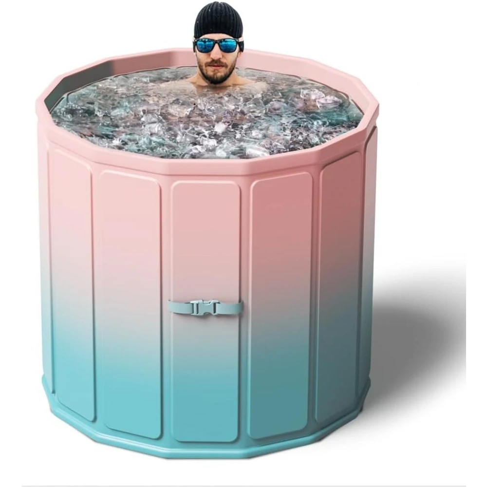 

Портативная складная ванна для ледяных ванн на 77 галлонов, быстрая установка, без протечек, совместима с ледяной и горячей водой