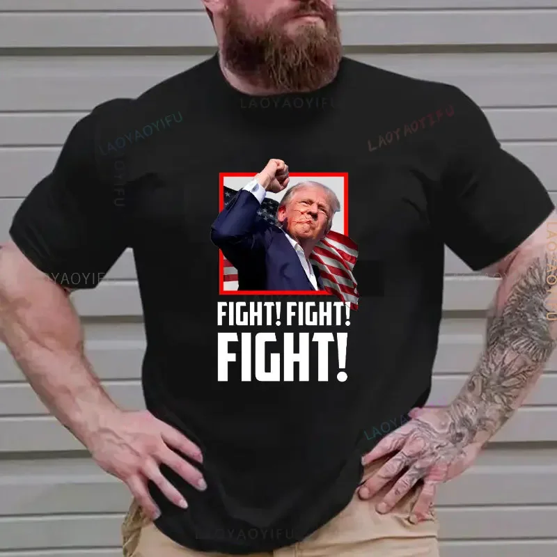 Trump Pray for Peace Tshirt for Man FightTank T-shirt Donald Trump Fight 2024 Tee Donald Trump ShotFight 100% Cotton Shirt