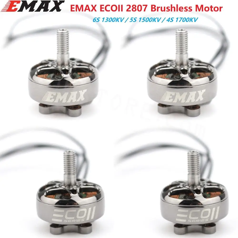 EMAX ECOII 2807 6S 1300KV 5S 1500KV 4S 1700KV Brushless Motor for RC FPV Racing Drone RC Quadcopter RC Parts DIY Accessories