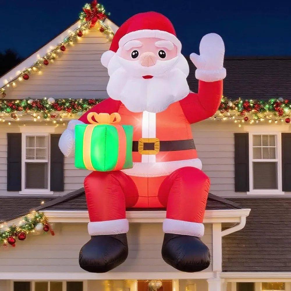 

15FT Inflatable Santa Claus Outdoor Christmas Decoration, Blow Up Santa with LED Lights Built-in Fan for Yard, Lawn, Holiday Dis