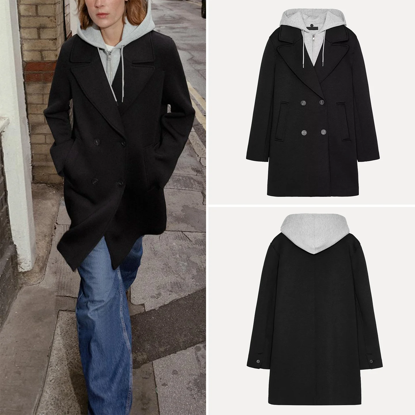 

Женское пальто со съемным капюшоном Jaet, осеннее новое поступление Z, свободный крой, длинное све средней длины