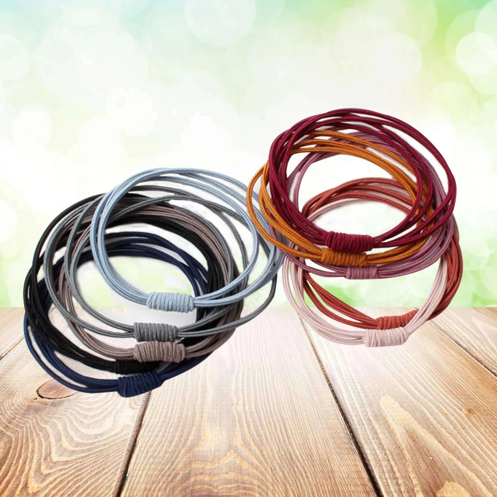 

10 шт. эластичные резинки для волос высокого качества, простой дизайн, держатели для хвоста для женщин и девочек, повседневная одежда, эластичная резинка для волос