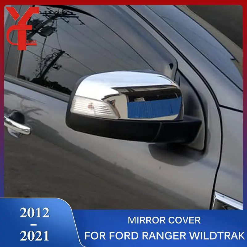 Car Side Rearview Mirror Cover For Ford Ranger Wildtrak T6 T7 T8 2012 2013 2014 2015 2016 2017 2018 2019 2020 2021 Double Cabin