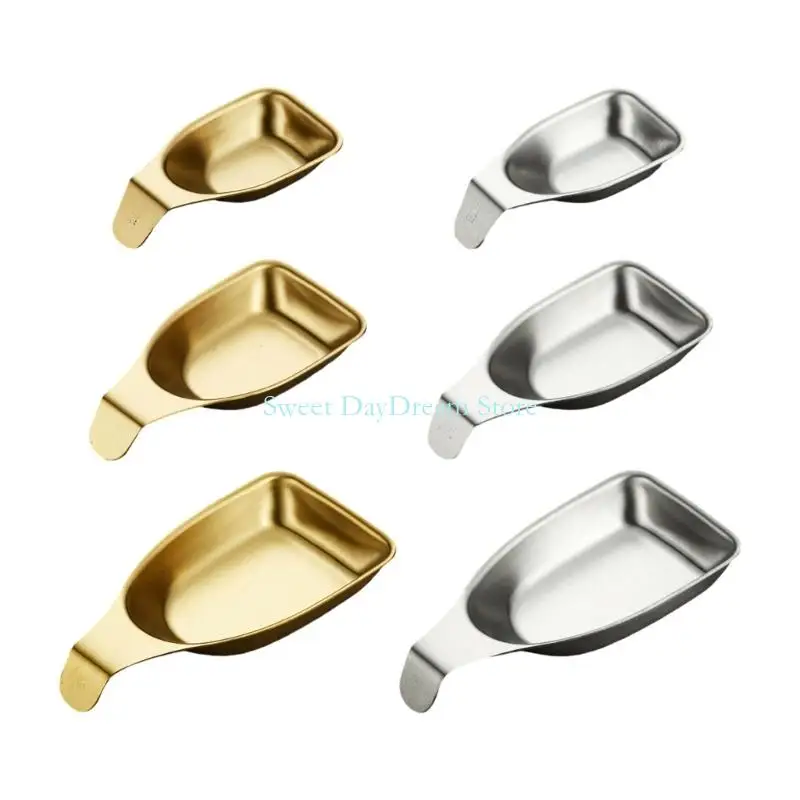 Y88C 2pc Rustproof Mini Condiment Cups Stainless Steel Sauce Dishes For Buffets Serving Cooking Essential Appetizer Plate