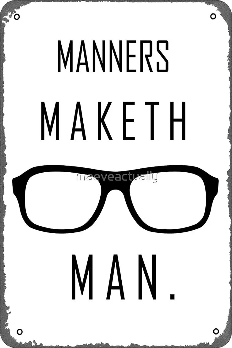 NIUMOWANG Metal Sign - Kingsman: Manners Maketh Man. Tin Poster 12 X 8 Inches