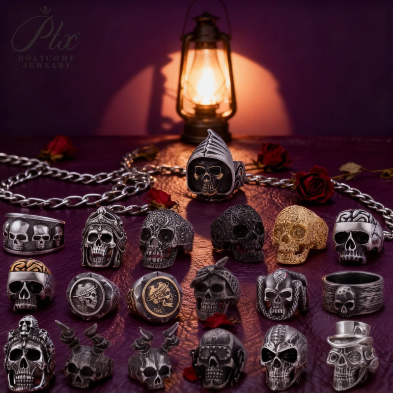 

Разноцветные кольца с черепом в стиле панк из нержавеющей стали, модные мужские байкерские кольца в стиле хип-хоп, крутые индивидуальные рок-ювелирные изделия, очаровательный подарок для вечеринки