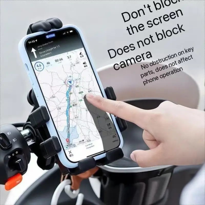 

360 ° Вращающийся держатель для телефона на велосипеде, противоударное универсальное крепление с безопасной нескользящей ручкой для езды на горном дороге, электрического велосипеда