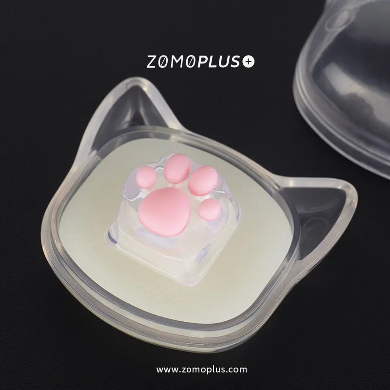 Zomoplus Original Design 3dprinting Christmas Cat Paw Keycap Abs Material Biomimetic Touch Transparent Resin Cute Cartoon Keycap