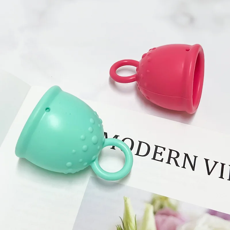 

Menstrual Cup with Ring Easy Removal Tampon Anti-Lateral Leakage Menstrual Cups Medical Silicone Women Menstruatie Cup Products