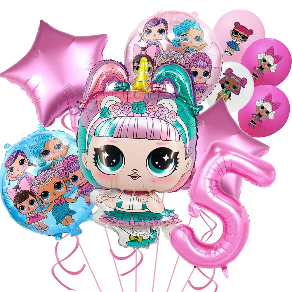LOL Surprise Doll حفلة عيد ميلاد موضوع الزينة القش كعكة توبر بالون ورقة لافتة لوحات أكواب لإمدادات استحمام الطفل