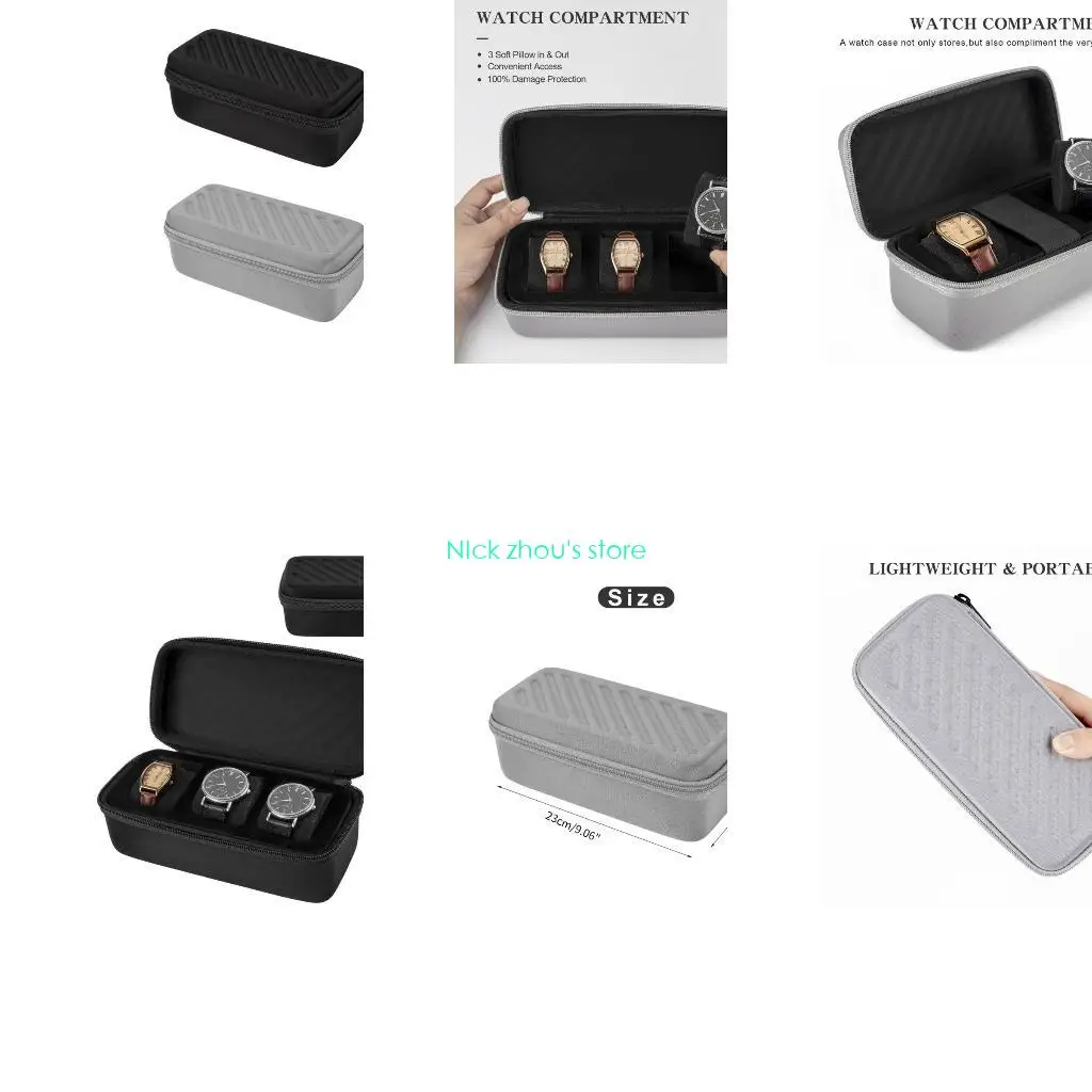 

E15E Portable Travel Watch Cases Display Holder Watch Storage Box Wristwatch Jewelry Gift Box Watch Travel Cases