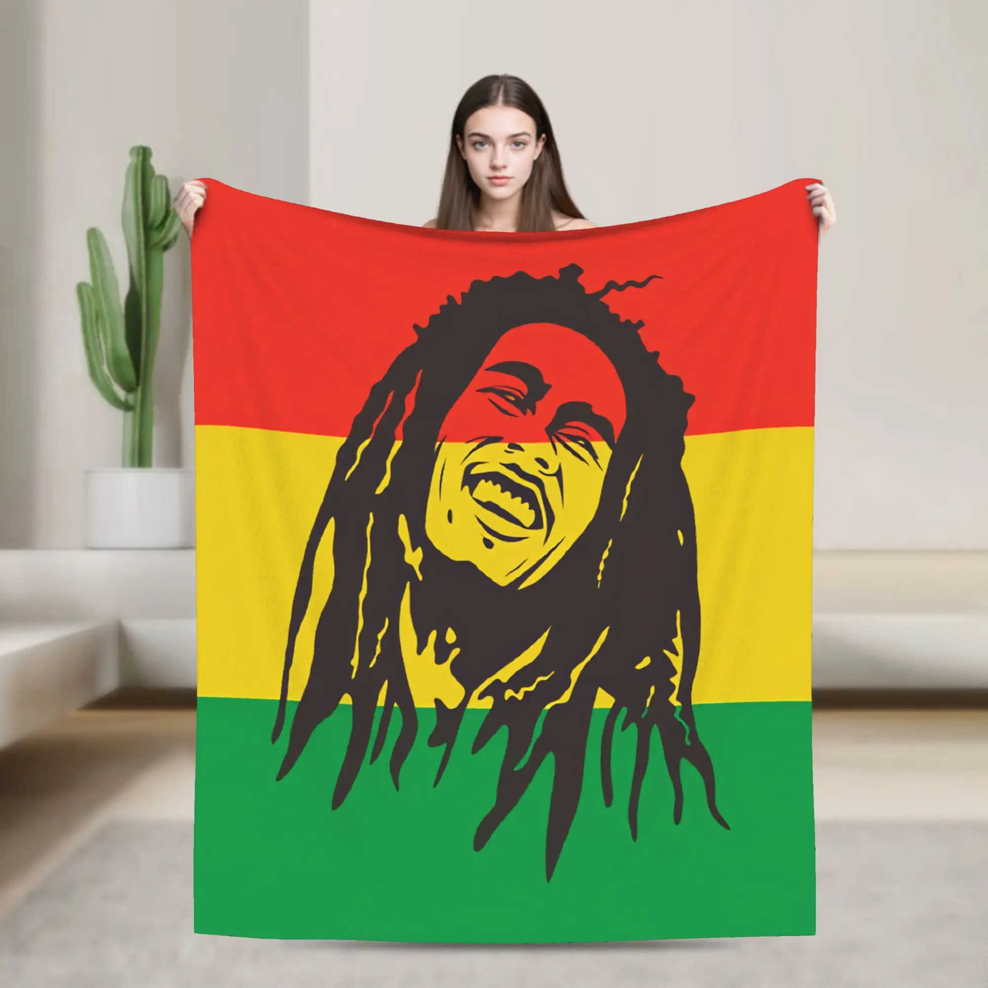 B-Bob M-Marley Singer Bedding Throws Soft Graphic Blanket  For Couch Chair Travel Car Flannel Bedspread Bed Cover